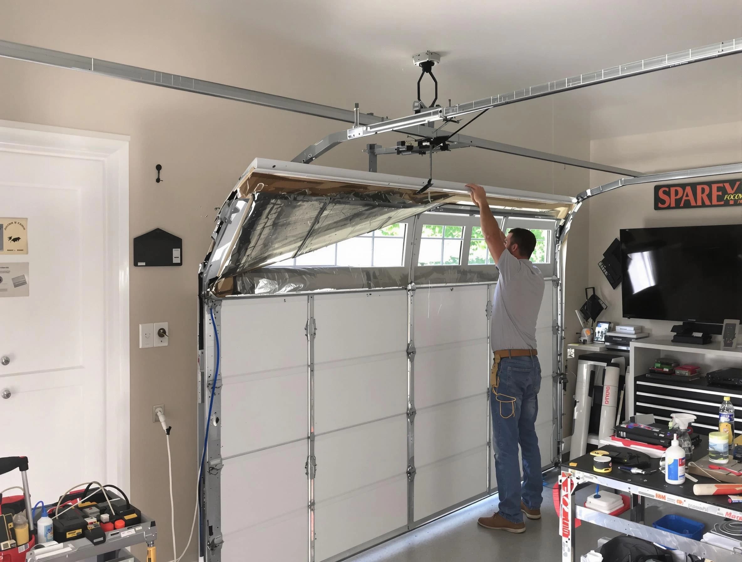 Garage door section replacement by Hartsville Garage Door Repair in Hartsville