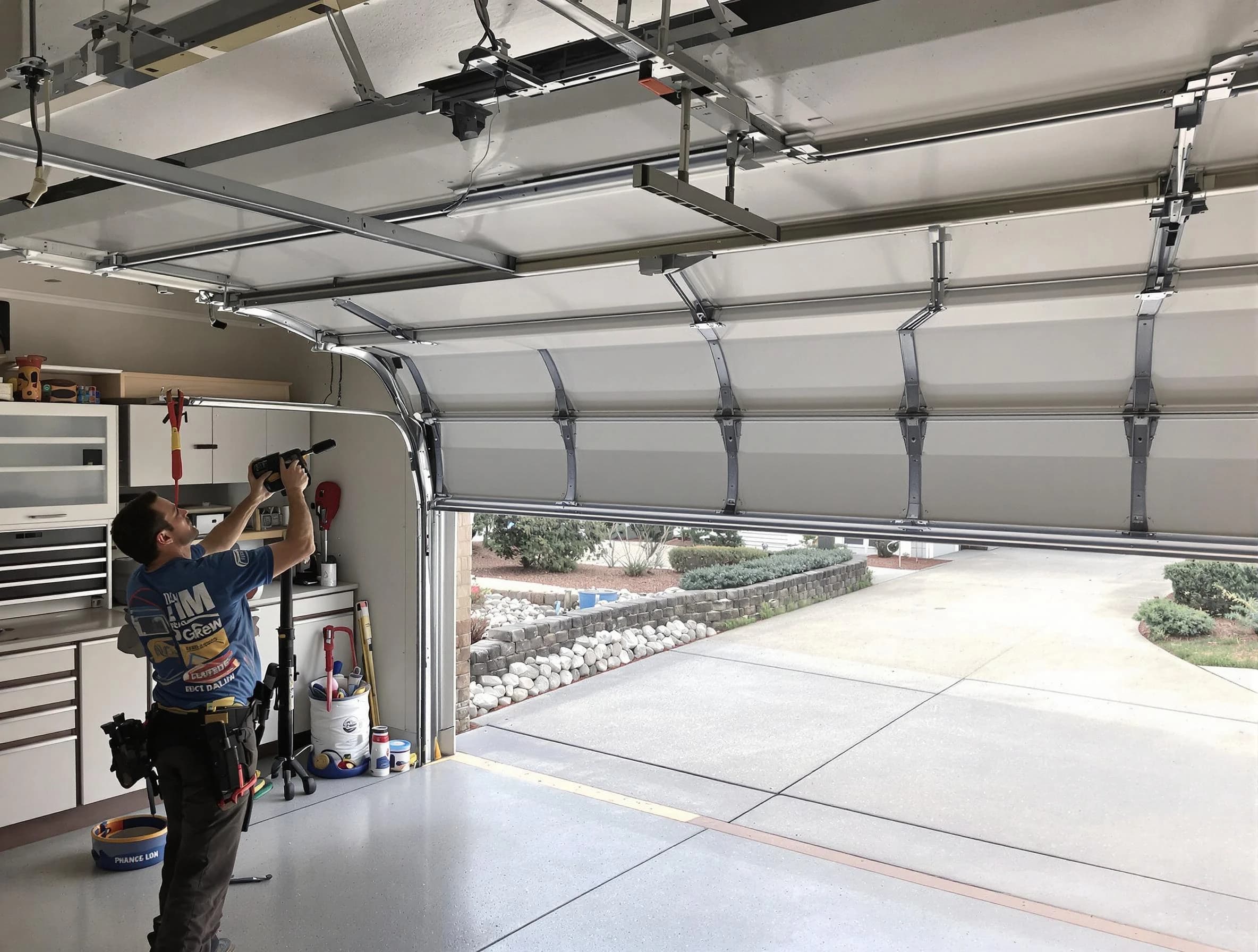 Garage door track repair service by Hartsville Garage Door Repair in Hartsville