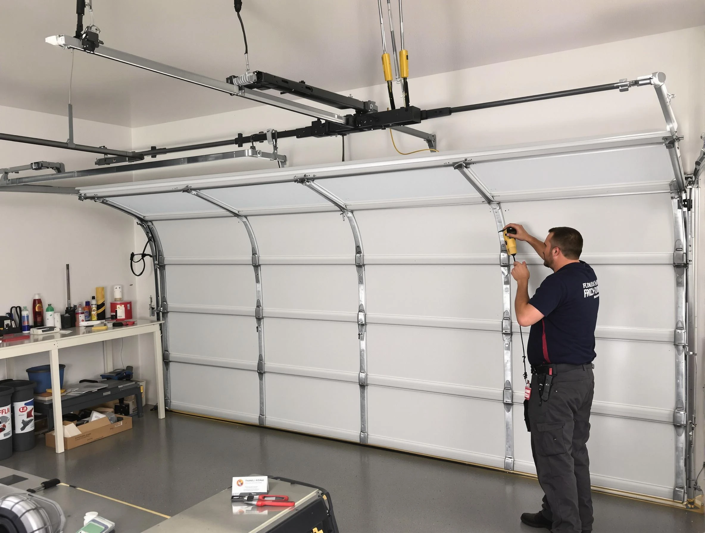 Hartsville Garage Door Repair certified technician performing overhead door system repair in Hartsville