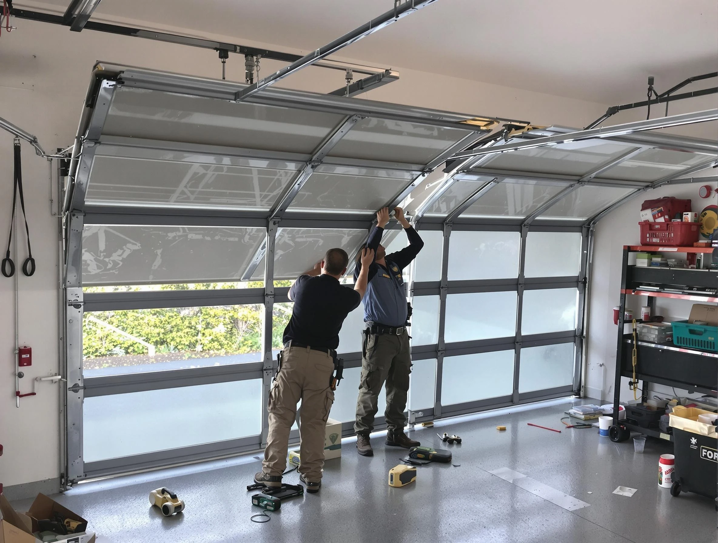 Hartsville Garage Door Repair expert performing precise panel replacement on Hartsville garage door